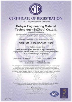 الصين Bohyar Engineering Material Technology(Suzhou)Co., Ltd الشهادات